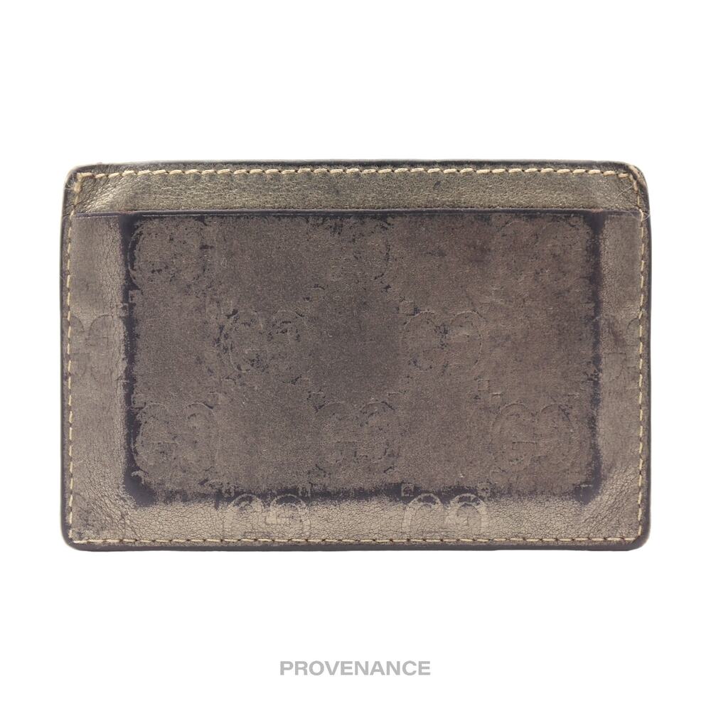 🔴 Gucci Card Holder Wallet - Metallic Bronze Guccissima - Picture 2 of 6